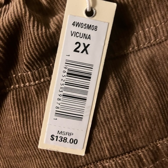 NWT Max Studio London Corduroy Cropped Wide Leg Pants  Plus 2X Brown MidRise - Picture 11 of 12